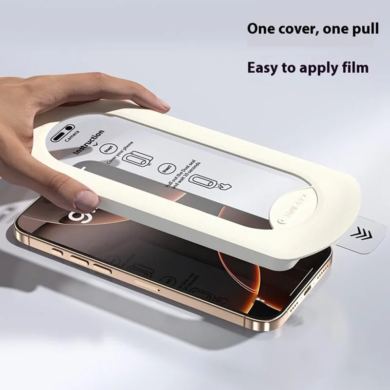 For iPhone 16 Pro Tempered Glass Film with Dust-Free Auto Applicator HD Full Coverage Screen Protector