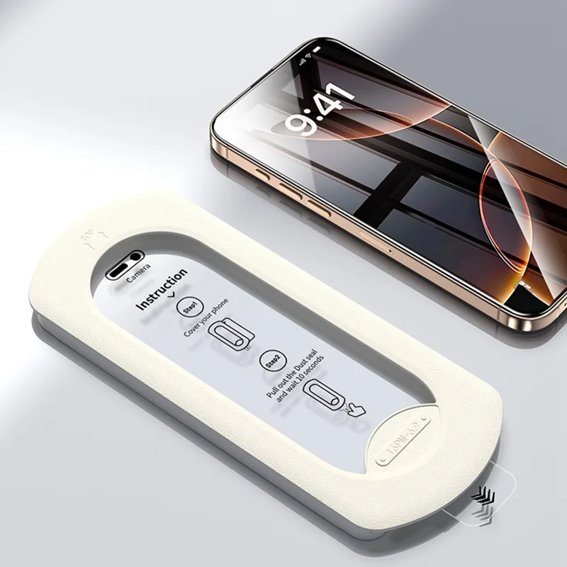 للهاتف iPhone 16 / 15 فيلم زجاج مقسّى مع جهاز تطبيق تلقائي خالٍ من الغبار وواقي شاشة عالي الدقة بتغطية كاملة