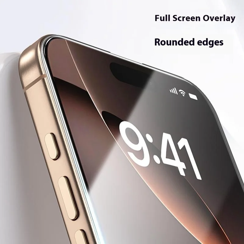 للهاتف iPhone 16 / 15 فيلم زجاج مقسّى مع جهاز تطبيق تلقائي خالٍ من الغبار وواقي شاشة عالي الدقة بتغطية كاملة