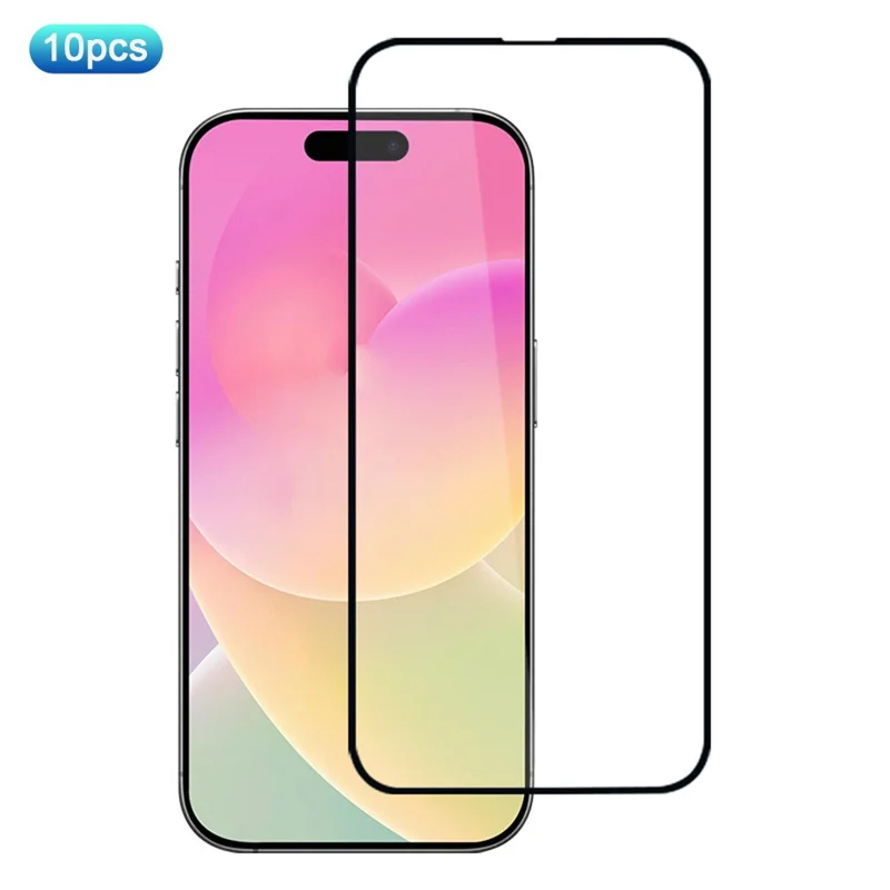 10 Unidades Protector de Pantalla para iPhone 17 con Impresión de Seda, Cobertura Completa y Adhesivo Total