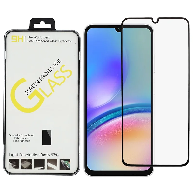 For Samsung Galaxy A05s 4G / A05 4G Screen Protector Silk Printing Full Glue Crystal Clear Tempered Glass Film