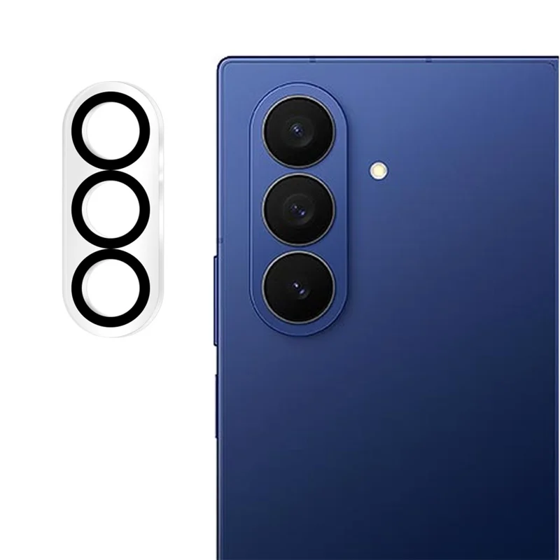Protector de Lente de Cámara para Samsung Galaxy Z Fold7 5G, Diseño de Círculo Negro, Cristal Templado HD Transparente