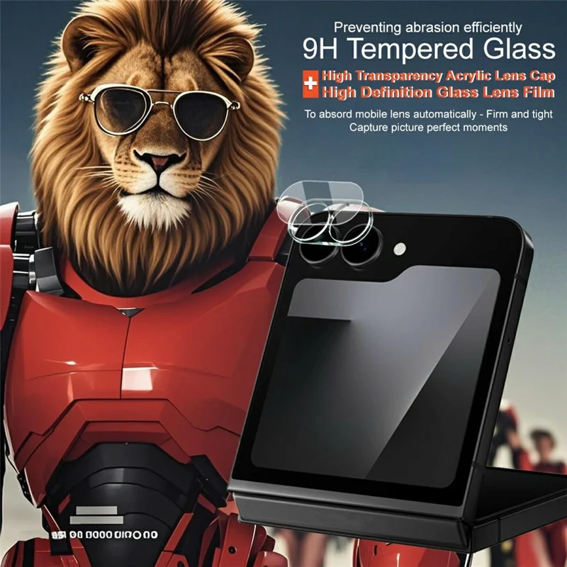 IMAK Pour Samsung Galaxy Z Flip7 FE 5G Protection d'objectif en verre trempé + Capuchon d'objectif en acrylique