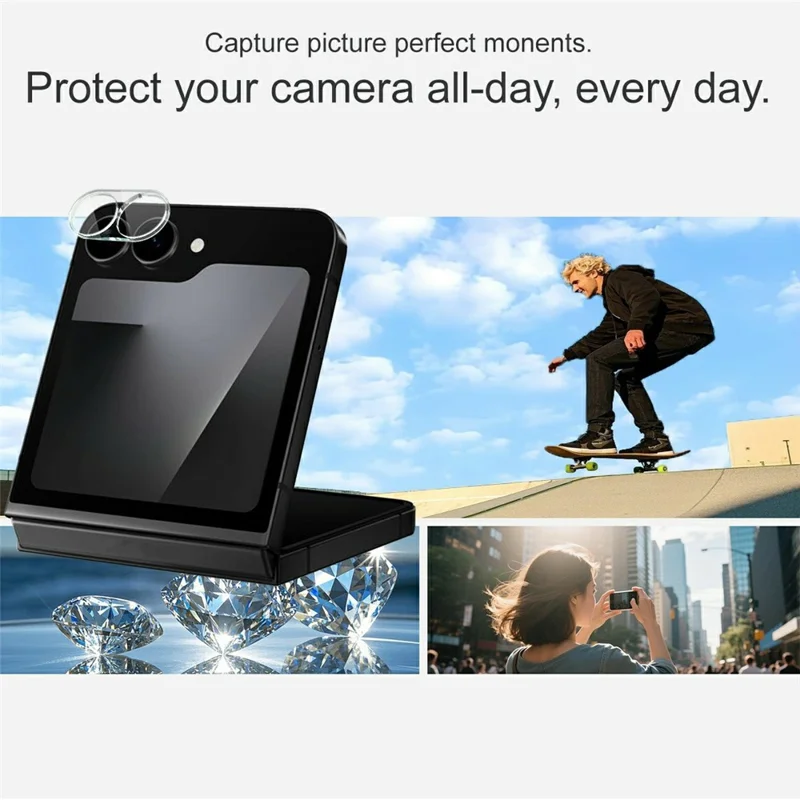 IMAK Pour Samsung Galaxy Z Flip7 FE 5G Protection d'objectif en verre trempé + Capuchon d'objectif en acrylique