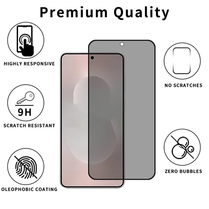 Für Samsung Galaxy S24 FE Displayschutz 28-Grad Anti-Spy Seidendruck Vollflächige Schutzfolie