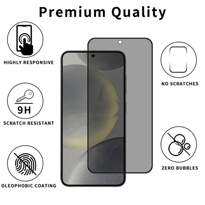 10Pcs  /  Pack For Samsung Galaxy S25+ Screen Protector 28-Degree Anti Spy 2.5D Silk Printing Film