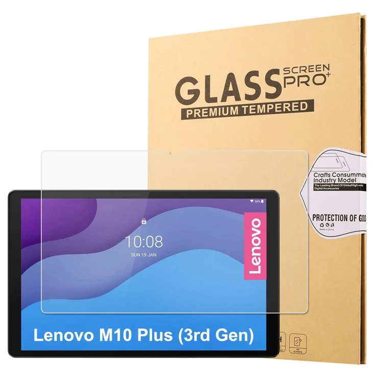 Para Lenovo Tab M10 Plus (3ª generación) / Xiaoxin Pad 2022 Protector de pantalla de 10,6 pulgadas con borde arqueado Película de vidrio templado antihuellas HD transparente de cobertura completa