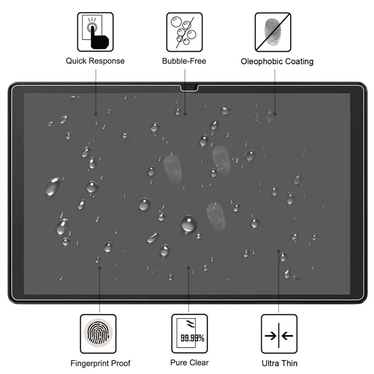 Para Lenovo Tab M10 Plus (3ª generación) / Xiaoxin Pad 2022 Protector de pantalla de 10,6 pulgadas con borde arqueado Película de vidrio templado antihuellas HD transparente de cobertura completa