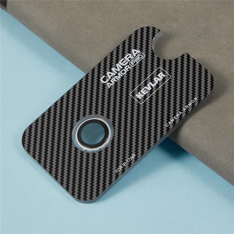 For iPhone Air Camera Lens Protector Kevlar Textured Metal Tempered Glass Lens Film - Silver