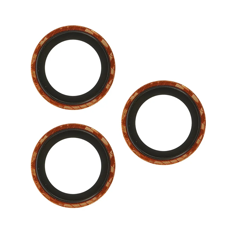 For iPhone 17 Pro Max / 17 Pro Camera Lens Protector Kevlar Textured Metal Tempered Glass Lens Film - Orange