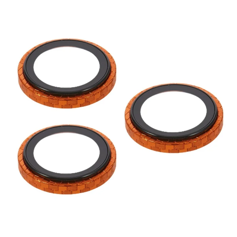 For iPhone 17 Pro Max / 17 Pro Camera Lens Protector Kevlar Textured Metal Tempered Glass Lens Film - Orange