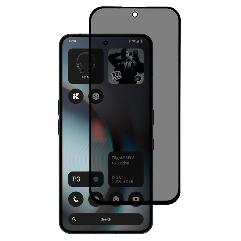 Protection d'écran en verre trempé anti-indiscrétion pour Nothing Phone (3) 5G, couverture totale avec impression sur soie