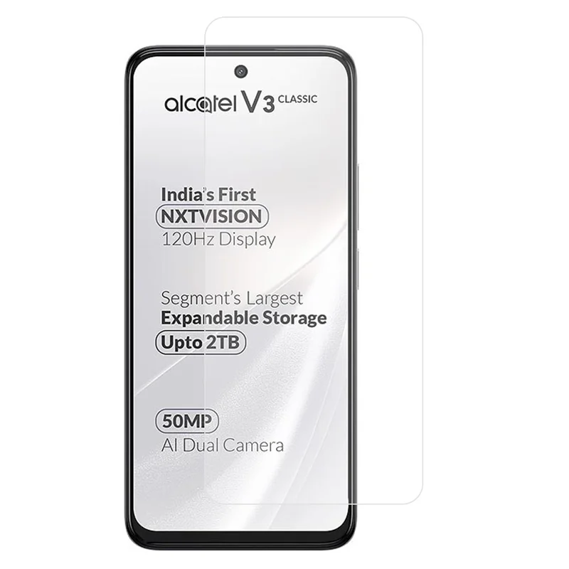 Per Alcatel V3 Classic 5G Pellicola Proteggi Schermo 0,3mm Bordo Curvo Ultra Trasparente in Vetro Temperato