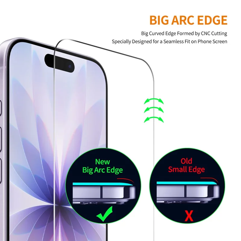 ENKAY HAT PRINCE 5Pcs For iPhone 17 Screen Protector Thick Adhesive 9H Arc Edges High Aluminium-Silicon Glass Film