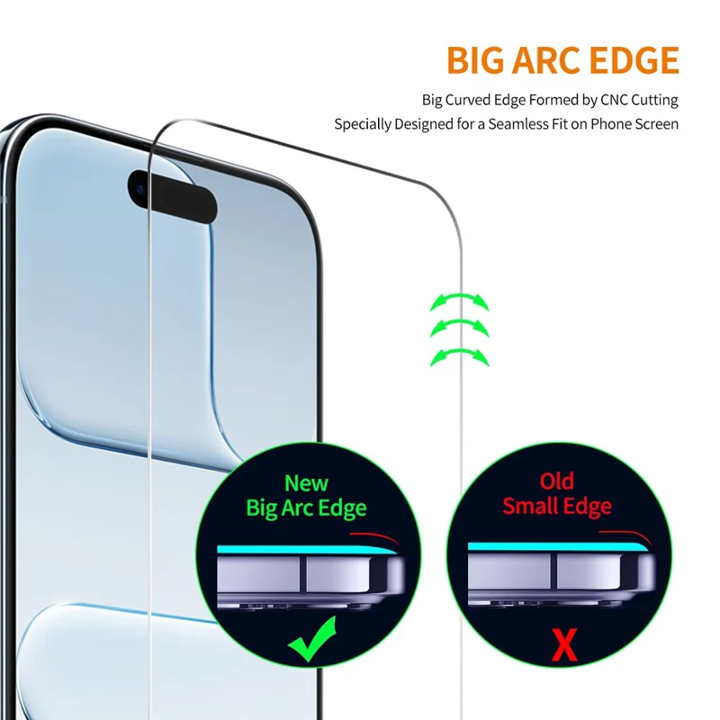 ENKAY HAT PRINCE 5Pcs For iPhone Air Screen Protector Thick Adhesive 9H Arc Edges High Aluminium-Silicon Glass Film