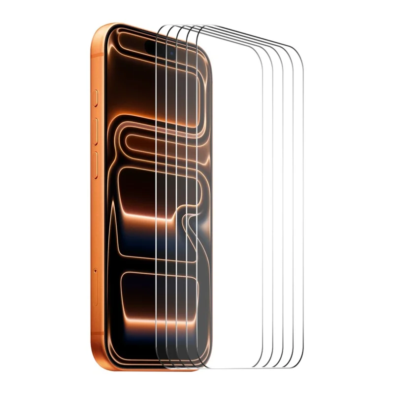 ENKAY HAT PRINCE 5Pcs For iPhone 18 Pro Max / 17 Pro Max Screen Protector Thick Adhesive 9H Arc Edges High Aluminium-Silicon Glass Film