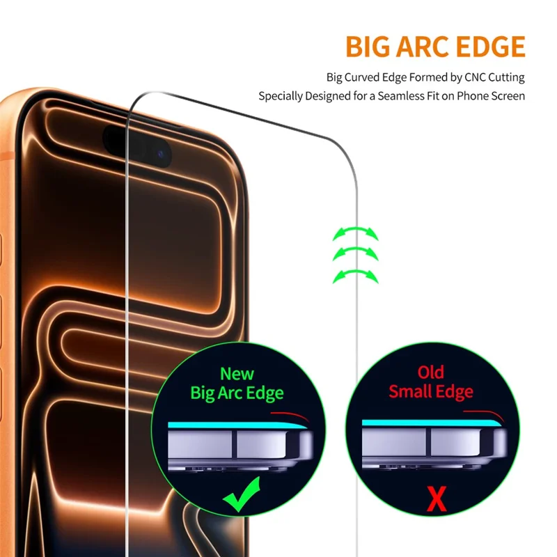 ENKAY HAT PRINCE 5Pcs For iPhone 18 Pro Max / 17 Pro Max Screen Protector Thick Adhesive 9H Arc Edges High Aluminium-Silicon Glass Film