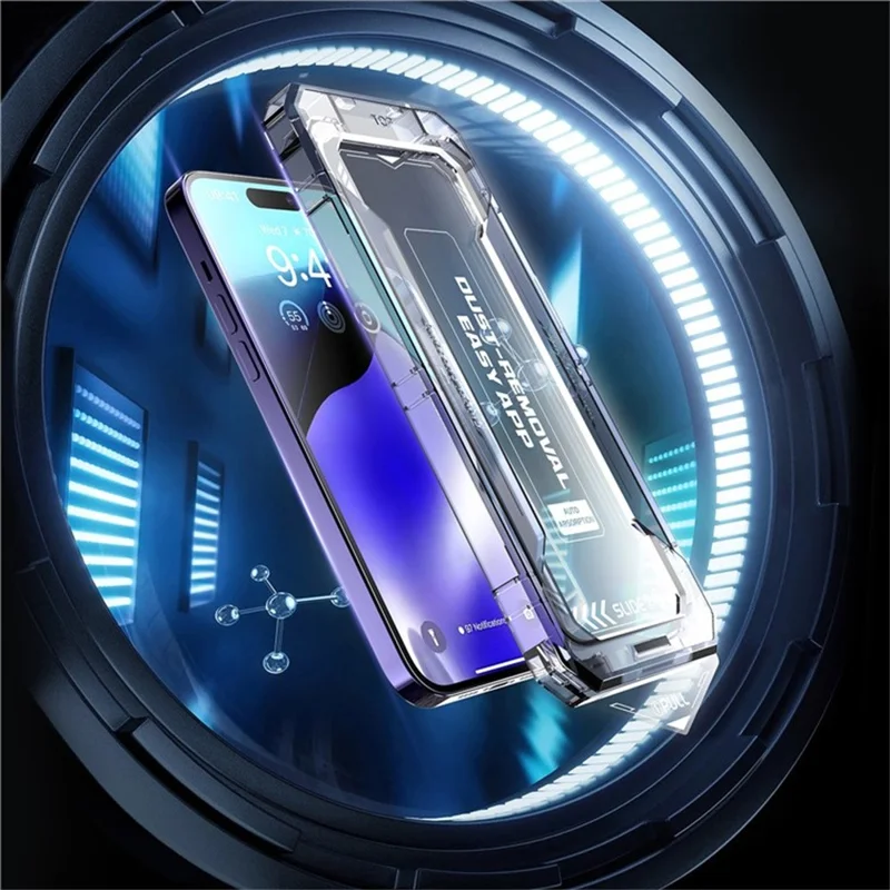 For iPhone 17 Anti-Spy Full Screen Protector Auto-Dust Removal Tempered Glass Film