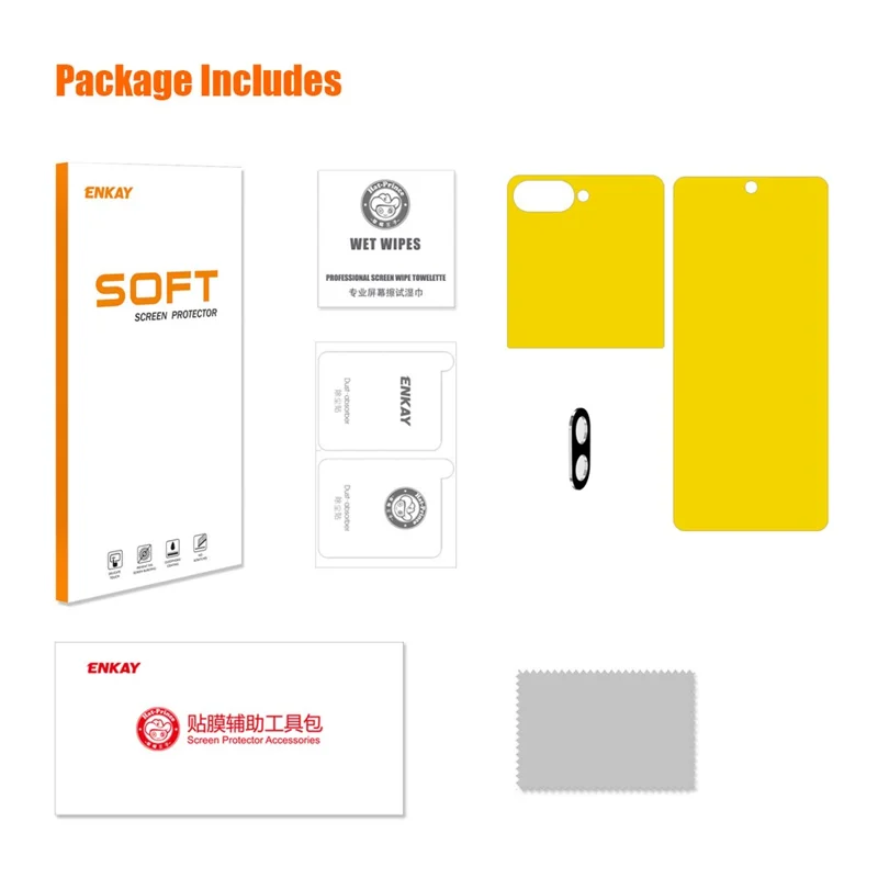 ENKAY HAT PRINCE Screen Protector for Samsung Galaxy Z Flip6 5G Full-Coverage TPU Films with Front / Back / Lens Guard