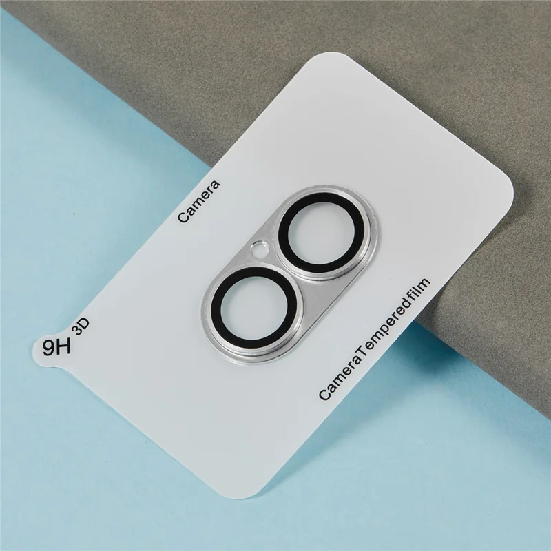 For iPhone 17 Camera Lens Protector Brushed Integrated Metal Tempered Glass Lens Film - Silver