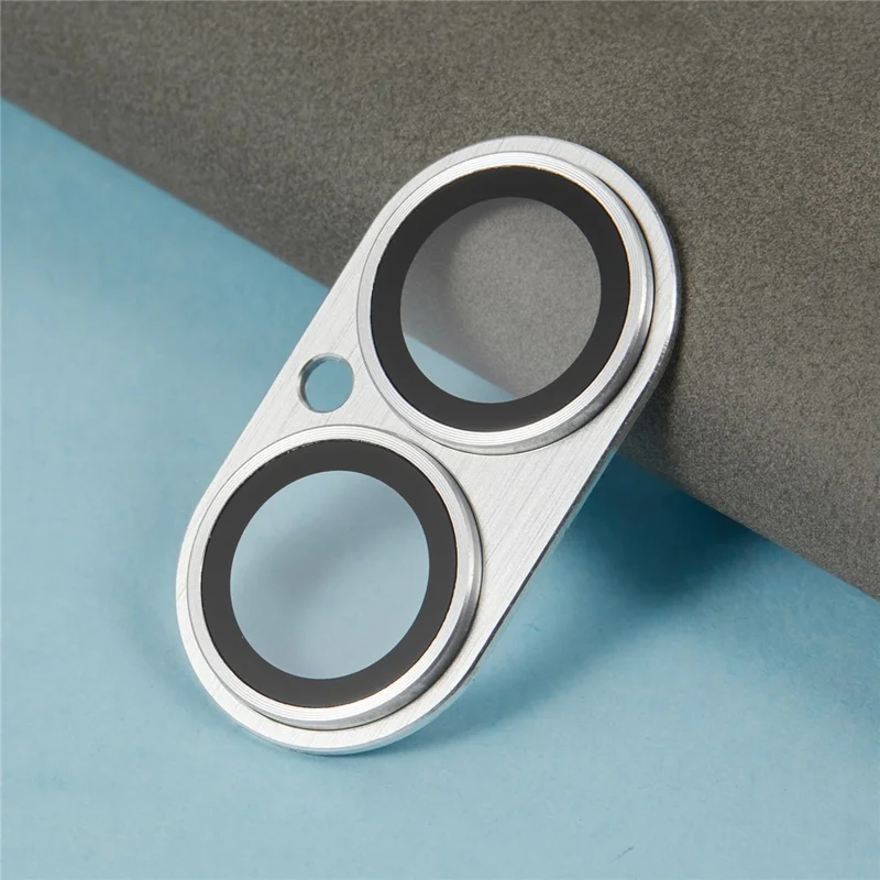 For iPhone 17 Camera Lens Protector Brushed Integrated Metal Tempered Glass Lens Film - Silver