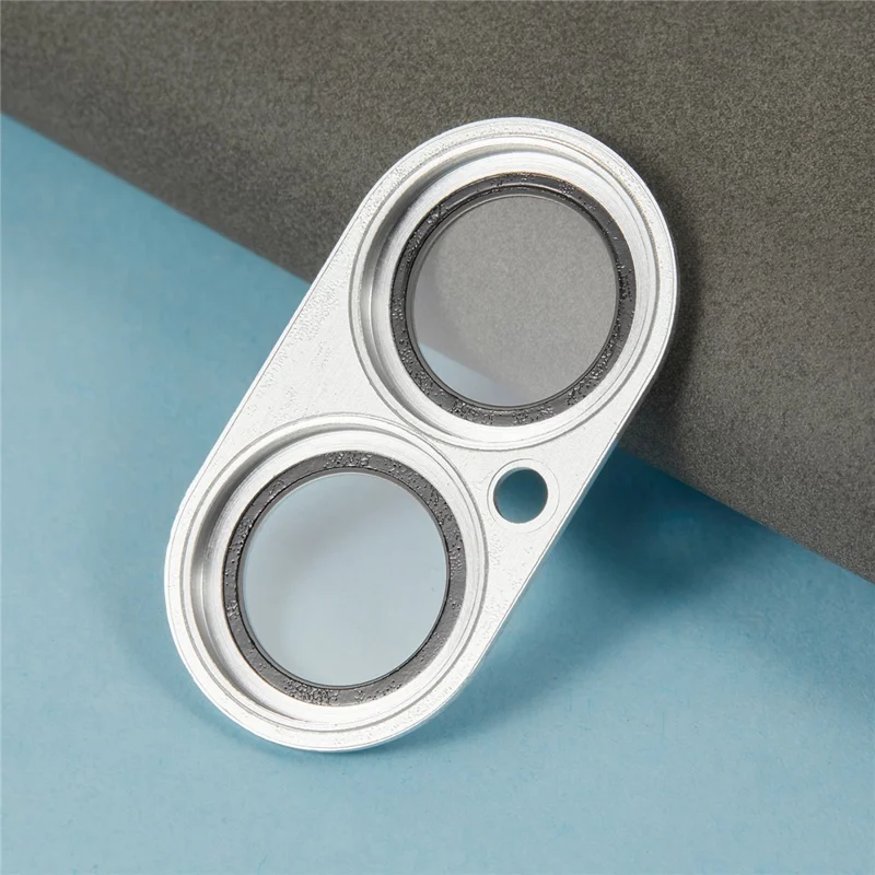 For iPhone 17 Camera Lens Protector Brushed Integrated Metal Tempered Glass Lens Film - Silver