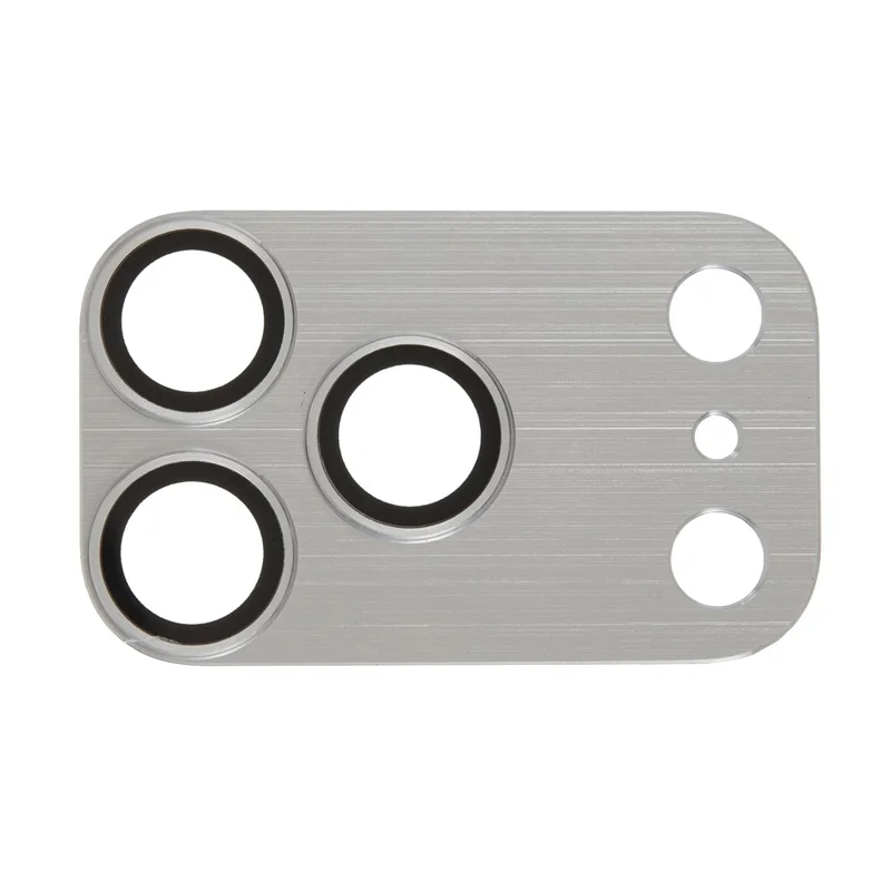 For iPhone 17 Pro Camera Lens Protector Brushed Integrated Metal Tempered Glass Lens Film - Silver