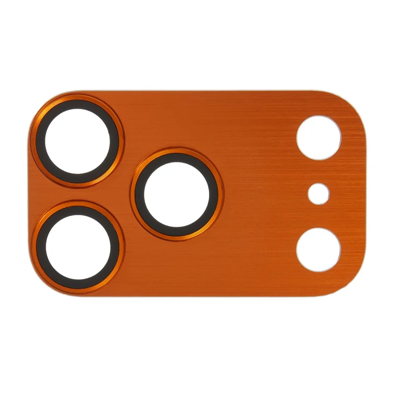 For iPhone 17 Pro Max Camera Lens Protector Brushed Integrated Metal Tempered Glass Lens Film - Orange