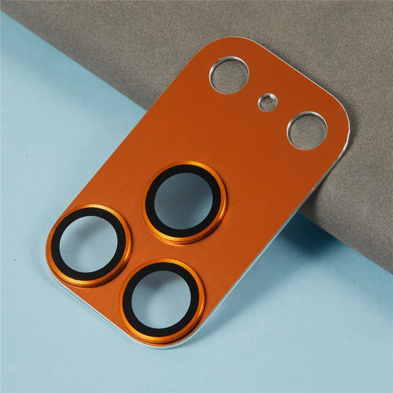 For iPhone 17 Pro Max Camera Lens Protector Brushed Integrated Metal Tempered Glass Lens Film - Orange