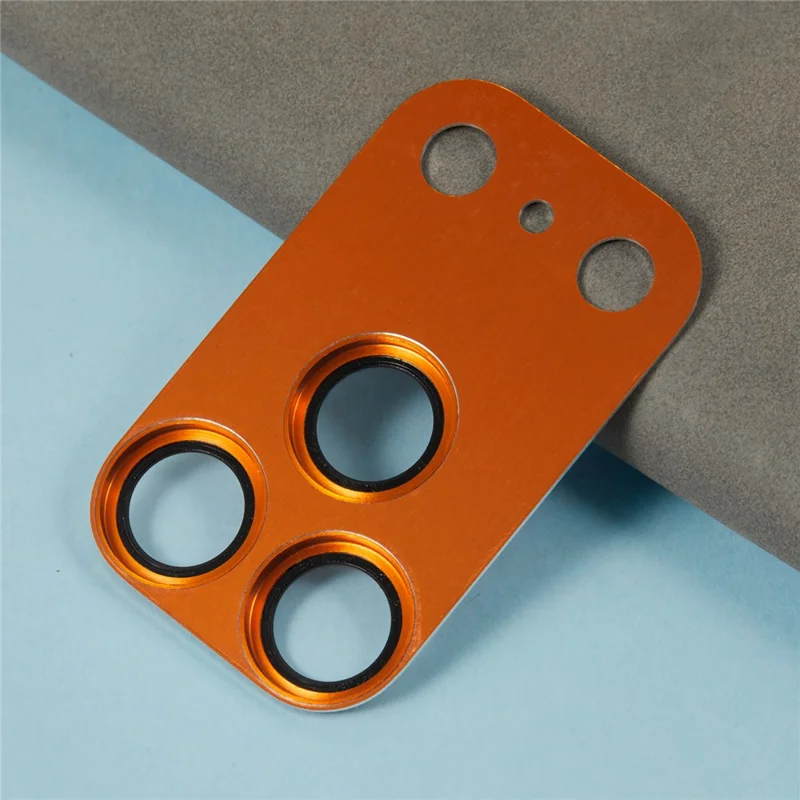 For iPhone 17 Pro Max Camera Lens Protector Brushed Integrated Metal Tempered Glass Lens Film - Orange