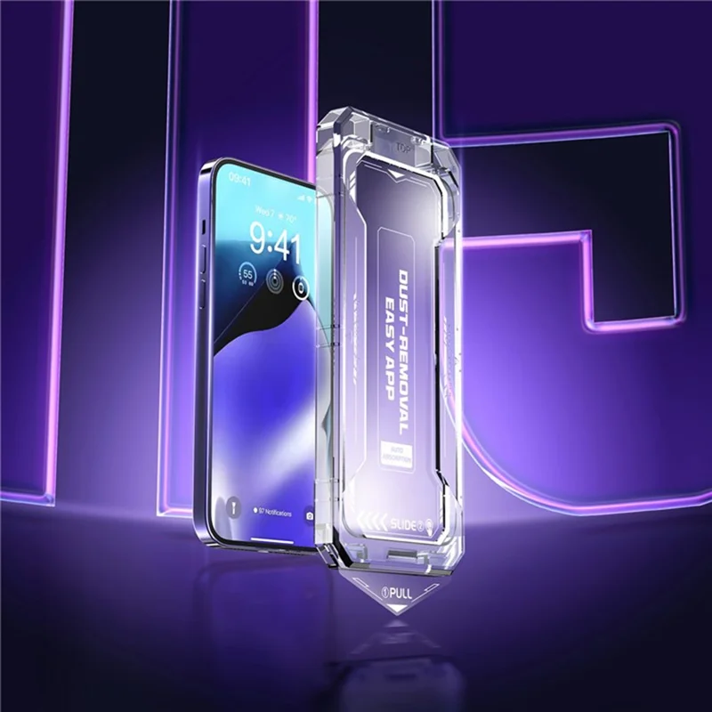 Bulk Purchasing For iPhone 14 Plus Screen Protector Silk Printing Tempered Glass Film Dust-Free Protector