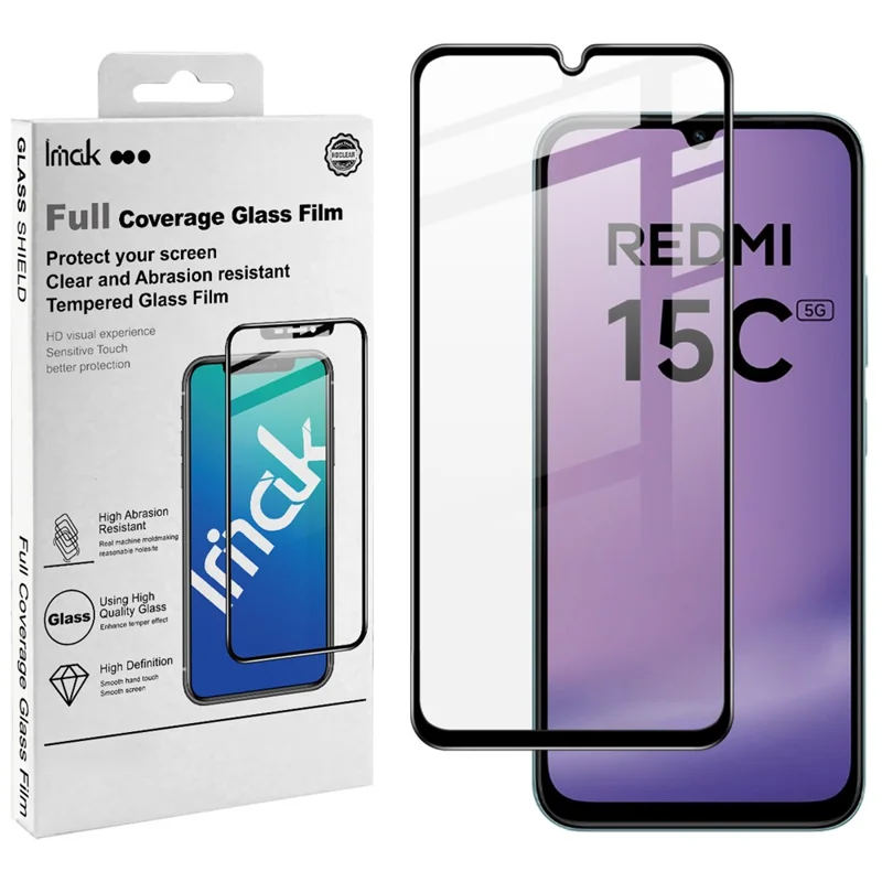 IMAK Pro+ Serie per Xiaomi Redmi 15C 4G (UE) (173mm) / 15C 5G Vetro Temperato Protezione Schermo Completa Film Sensibile al Tocco
