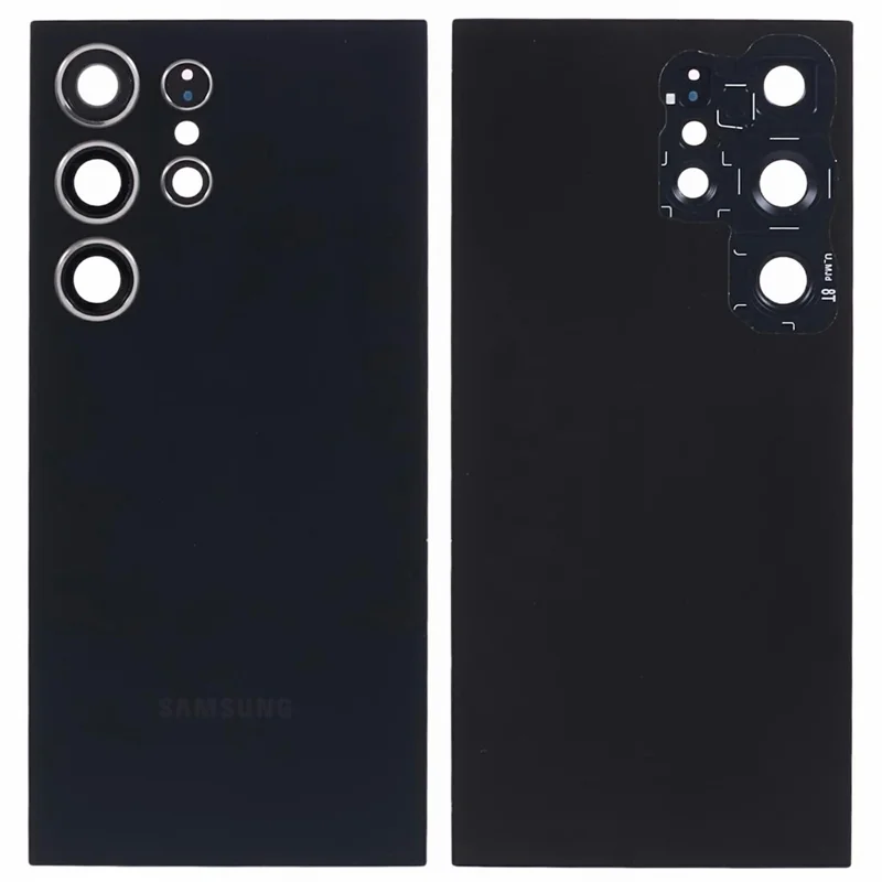 Per Samsung Galaxy S24 Ultra S928 Alloggiamento Batteria con Coperchio Lente Fotocamera (Senza Logo) - Nero