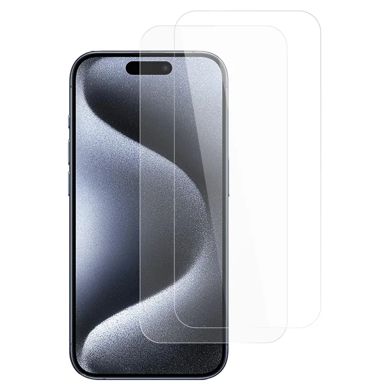 ITIETIE 2 Pièces Protection d'écran en Verre Aluminium-Silicium Ultra-Fin 0,25 mm pour iPhone 15 Pro Film Transparent