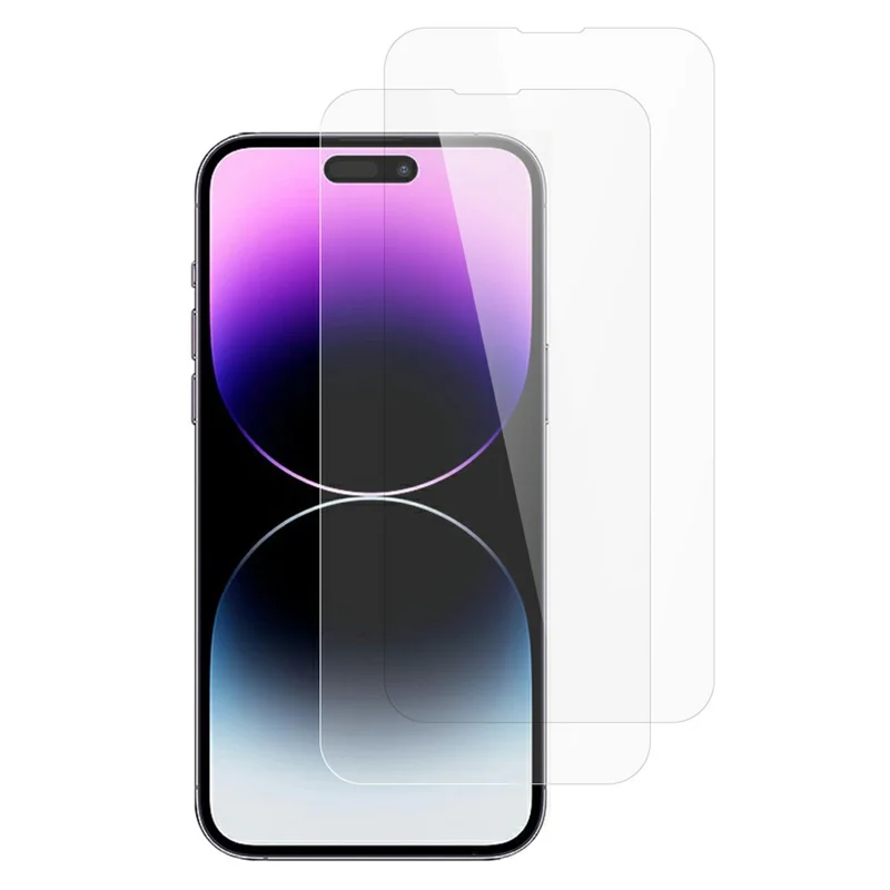 ITIETIE 2 stuks voor iPhone 14 Pro Max Screen Protector 0,25 mm helder folie van hoogwaardig aluminium-siliciumglas