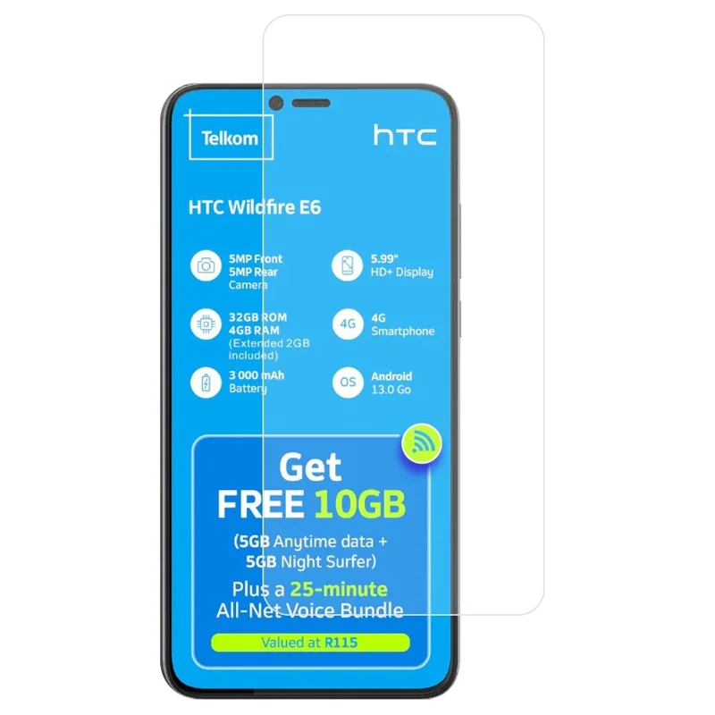 Ochrona ekranu do HTC Wildfire E6 4G, 0,3 mm, wygięte krawędzie, ultra przezroczysta folia z hartowanego szkła