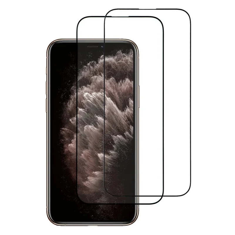 ITIETIE For iPhone 11 Pro Max 2PCS Tempered Glass 2.5mm High Aluminum Screen Protector Silk Printing Film