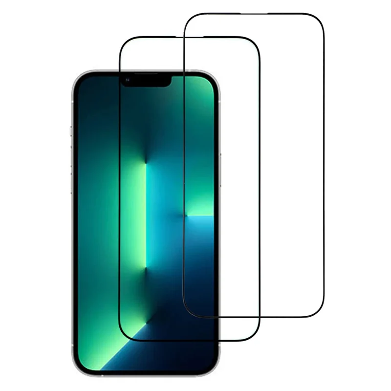 ITIETIE For iPhone 13 Pro 2PCS Tempered Glass 2.5mm High Aluminum Screen Protector Silk Printing Film