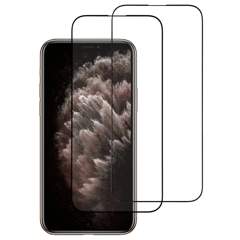 ITIETIE For iPhone 11 Pro 2PCS Tempered Glass 2.5mm High Aluminum Screen Protector Silk Printing Film