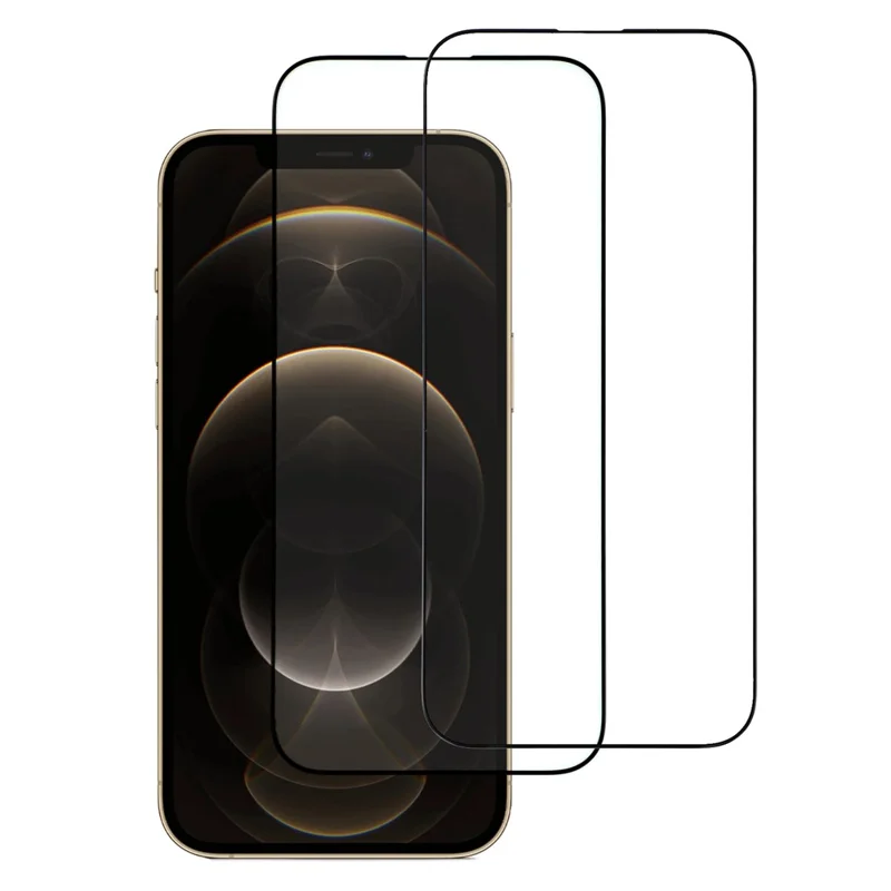 ITIETIE For iPhone 12 Pro Max 2PCS Tempered Glass 2.5mm High Aluminum Screen Protector Silk Printing Film