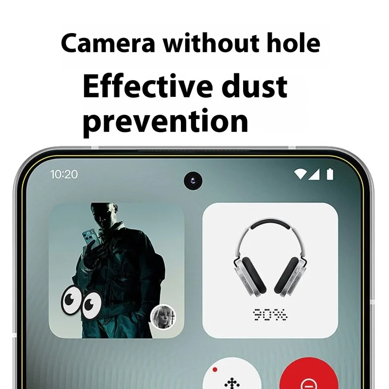 ITIETIE 2 Unidades Película Protetora de Tela para Nada Phone (3) 5G, Vidro de Alumínio-Silício de 0,25mm, Película Transparente