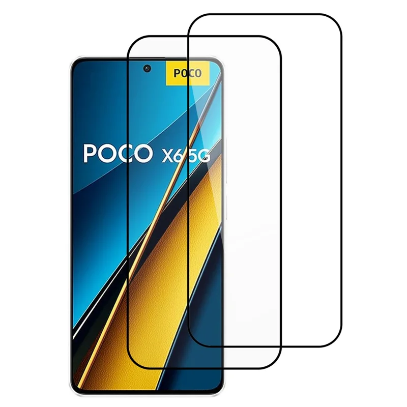 ITIETIE For Xiaomi Poco X6 5G 2PCS Tempered Glass 2.5mm High Aluminum Screen Protector Silk Printing Film