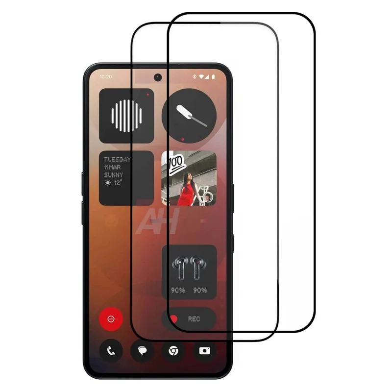ITIETIE Für Nothing Phone (3a) Pro / (3a) 2 Stück Displayschutz aus gehärtetem Glas 2,5 mm Hochaluminium Seidendruckfolie