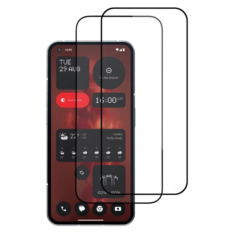 ITIETIE For Nothing telefono (1) 5G 2PCS Vetro temperato 2,5 mm Protezione dello schermo in alluminio ad alta resistenza Film sericato