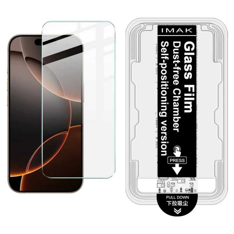 IMAK H Series For iPhone 16 Pro Tempered Glass Screen Protector Easy Installation Film with Auto Dust-Remove Tool Kit