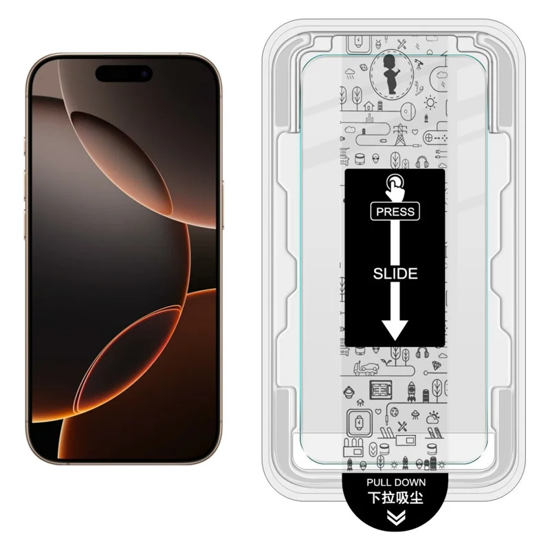 IMAK H Series For iPhone 16 Pro Tempered Glass Screen Protector Easy Installation Film with Auto Dust-Remove Tool Kit