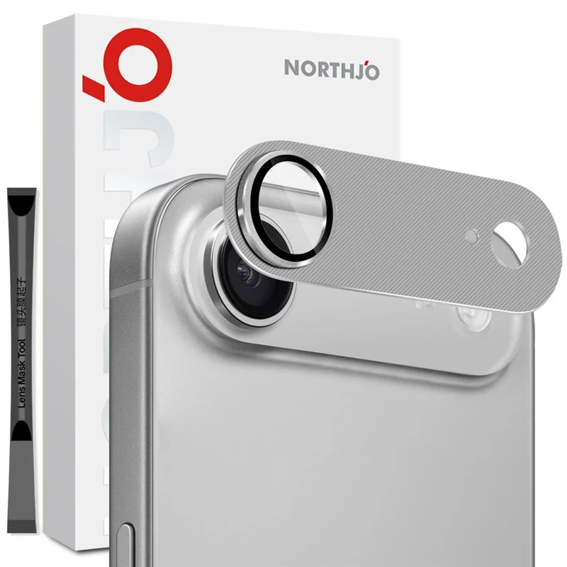 NORTHJO For iPhone Air Camera Lens Protector CD Veins Integrated Metal Tempered Glass Lens Film - Grey