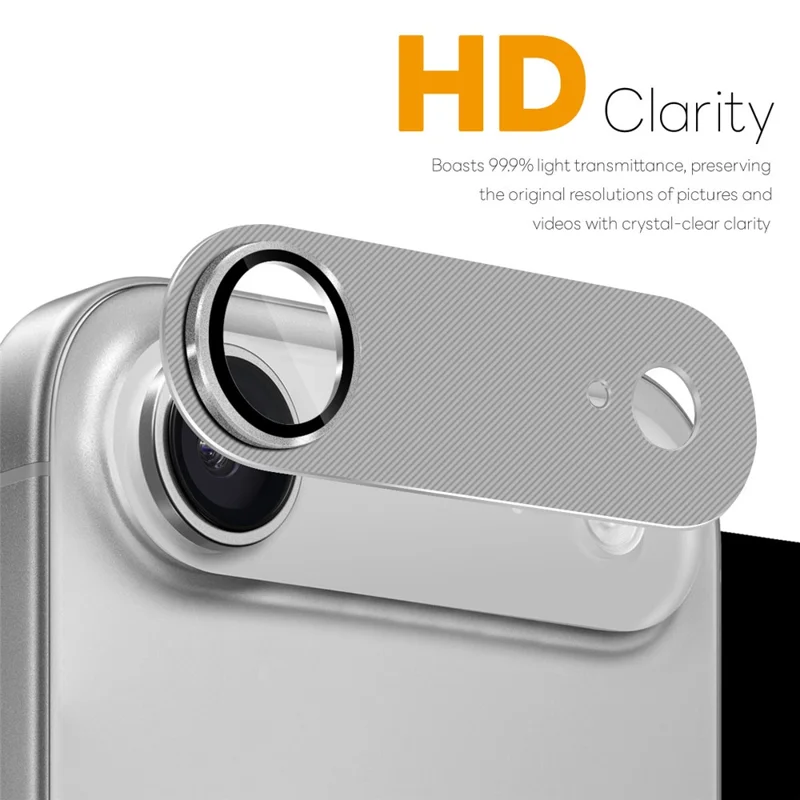 NORTHJO For iPhone Air Camera Lens Protector CD Veins Integrated Metal Tempered Glass Lens Film - Grey