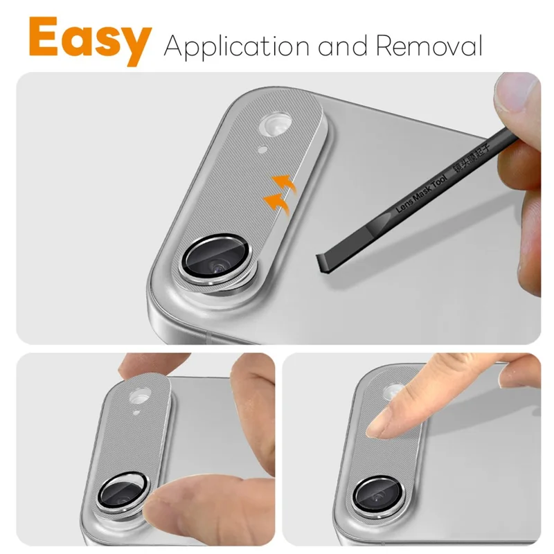 NORTHJO For iPhone Air Camera Lens Protector CD Veins Integrated Metal Tempered Glass Lens Film - Grey