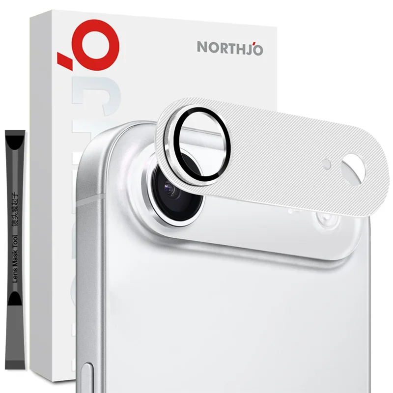 NORTHJO For iPhone 17 Air Camera Lens Protector CD Veins Integrated Metal Tempered Glass Lens Film - Silver
